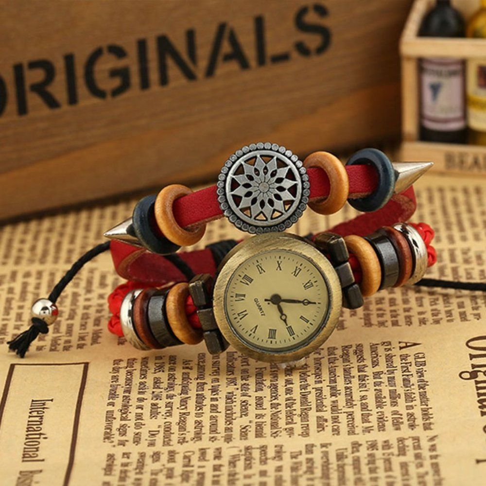 ✨✨BRAND NEW Preppy Leather Watch Women's Fashion Accessory - Picture 4 of 6
